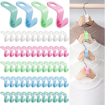 Melissa 64 Pièces Crochets Pour Cintres Crochet Suspension Connecteur Plastique Crochet De Connexion De Cintre Pour Penderie Parfait Pour Faire Un Gain De Place (multi-couleur) - Publicité Melissa 64 Pièces Crochets Pour Cintres Crochet Suspension Connecteur Plastique Crochet De Connexion De Cintre Pour Penderie Parfait Pour Faire Un Gain De Place (multi-couleur) - Publicité