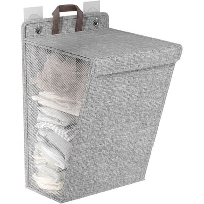 Vision Panier À Linge Pratique - Pliable - Fixation Murale - Durable - Gain De Place - Solution De Rangement Pour Vêtements Sales - Panier À Linge - Gris - M - Publicité Vision Panier À Linge Pratique - Pliable - Fixation Murale - Durable - Gain De Place - Solution De Rangement Pour Vêtements Sales - Panier À Linge - Gris - M - Publicité
