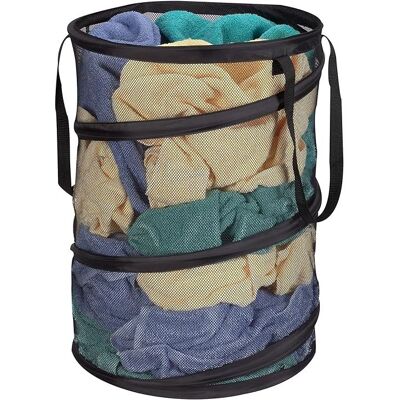 Vision Panier À Linge Pliable En Maille Noir, 58 Cm De Hauteur - Publicité Vision Panier À Linge Pliable En Maille Noir, 58 Cm De Hauteur - Publicité
