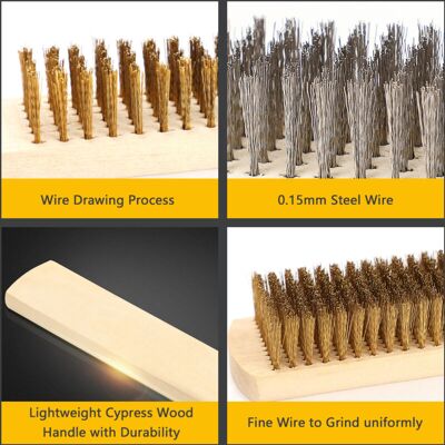 PELTOR Jeffergarden Ensemble De 12 Brosses Métalliques Avec Manche En Bois, En Acier Inoxydable, Pour Le Nettoyage Et L'Élimination De La Rouille Et Des Rayures. Publicité PELTOR Jeffergarden Ensemble De 12 Brosses Métalliques Avec Manche En Bois, En Acier Inoxydable, Pour Le Nettoyage Et L'Élimination De La Rouille Et Des Rayures. Publicité