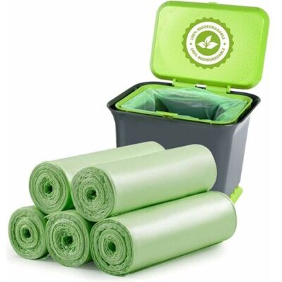 ABYSSE 100 Sacs Poubelles Biodégradables, Sacs Poubelles Compostables Biodégradables De 20 Litres D'Épaisseur Pour La Nourriture, La Maison, La Cuisine, Le Bureau, La Maison, Les Déchets De Jardin Pour Anima - Publicité ABYSSE 100 Sacs Poubelles Biodégradables, Sacs Poubelles Compostables Biodégradables De 20 Litres D'Épaisseur Pour La Nourriture, La Maison, La Cuisine, Le Bureau, La Maison, Les Déchets De Jardin Pour Anima - Publicité