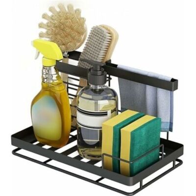 URSUS Porte Eponge Evier Cuisine, Rangement Évier Cuisine Support Brosse Éponge Organisateur Avec Plateau Drainage, Stockage Liquide Vaisselle, Éponge, Brosse Nettoyage, Torchons (noir) 25x15.5x14.7c - Publicité URSUS Porte Eponge Evier Cuisine, Rangement Évier Cuisine Support Brosse Éponge Organisateur Avec Plateau Drainage, Stockage Liquide Vaisselle, Éponge, Brosse Nettoyage, Torchons (noir) 25x15.5x14.7c - Publicité