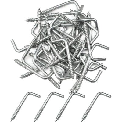 MOXIE 40 Pcs Vis À Crochet En L Multifonctionnel Crochet A Visser Vis À Crochets Carrés En Acier Au Carbone Pour Suspendre Plantes, Ustensiles De Cuisine, Carillons Éoliens, Lampes - Publicité MOXIE 40 Pcs Vis À Crochet En L Multifonctionnel Crochet A Visser Vis À Crochets Carrés En Acier Au Carbone Pour Suspendre Plantes, Ustensiles De Cuisine, Carillons Éoliens, Lampes - Publicité