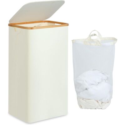 Melissa Grand Panier À Linge Avec Couvercle, 100l Grand Corbeilles À Linge Sale Avec Poignées En Bambou Pour Vêtements, Bac A Linge Laundry Basket Pliable Grand Xxl Pliable Avec Sac Intérieur Beige - Publicité Melissa Grand Panier À Linge Avec Couvercle, 100l Grand Corbeilles À Linge Sale Avec Poignées En Bambou Pour Vêtements, Bac A Linge Laundry Basket Pliable Grand Xxl Pliable Avec Sac Intérieur Beige - Publicité