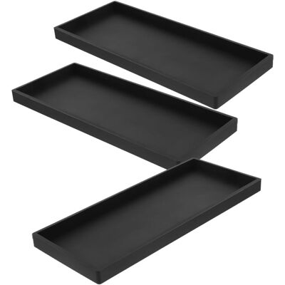 GRASSLIN Lot De 3 Plateaux Rectangulaires En Silicone Noir Antidérapants Pour Salle De Bain, Porte-savonnette Multifonctionnel, Adapté Pour Éponges Et Savonnette Les Maisons'-'- - Publicité GRASSLIN Lot De 3 Plateaux Rectangulaires En Silicone Noir Antidérapants Pour Salle De Bain, Porte-savonnette Multifonctionnel, Adapté Pour Éponges Et Savonnette Les Maisons'-'- - Publicité