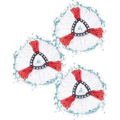 IRISFR Lot De 3 Tête De Balai Serpillère 2en1 Vadrouille Serpillère Pour Vileda Recharge Turbo (white+red) - Publicité IRISFR Lot De 3 Tête De Balai Serpillère 2en1 Vadrouille Serpillère Pour Vileda Recharge Turbo (white+red) - Publicité
