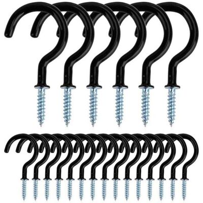 ACKERMAN Crochets De Plafond Métalliques À Visser, Pour Une Utilisation Intérieure Et Extérieure, Pour Suspendre Tasses, Pots, Lampes, Cordes, 20 Pièces (noir) - Publicité ACKERMAN Crochets De Plafond Métalliques À Visser, Pour Une Utilisation Intérieure Et Extérieure, Pour Suspendre Tasses, Pots, Lampes, Cordes, 20 Pièces (noir) - Publicité
