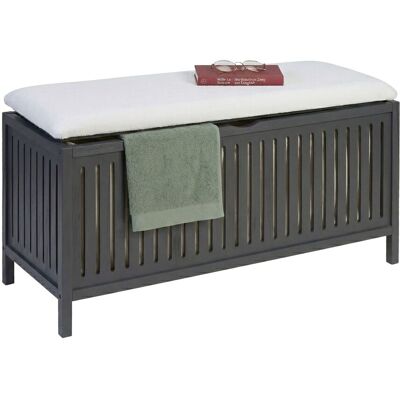 Panier À Linge Relaxdays, Siège Noyer, Couvercle Rembourré, 50×100×38 Cm, Tabouret De Bain Avec Rangement, Gris/blanc - Publicité Panier À Linge Relaxdays, Siège Noyer, Couvercle Rembourré, 50×100×38 Cm, Tabouret De Bain Avec Rangement, Gris/blanc - Publicité