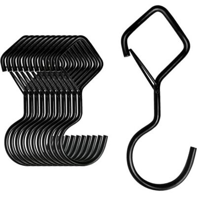 ABYSSE Lot De 10 Crochets De Suspension En S Noirs Avec Sécurité Pour Tringle À Vêtements Pour Cuisine, Atelier, Salle De Bain, Jardin, Chambre À Coucher, Extérieur - Publicité ABYSSE Lot De 10 Crochets De Suspension En S Noirs Avec Sécurité Pour Tringle À Vêtements Pour Cuisine, Atelier, Salle De Bain, Jardin, Chambre À Coucher, Extérieur - Publicité