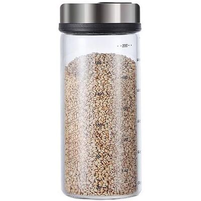 GRASSLIN 1 Set Salière Poivrière 200ml Verre Acier Inoxydable Couvercle Réglable Cuisine - Publicité GRASSLIN 1 Set Salière Poivrière 200ml Verre Acier Inoxydable Couvercle Réglable Cuisine - Publicité