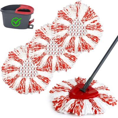 Melissa 3 Pcs Balai Serpillère Microfibre Remplacement Compatible Avec Vileda 3in1 Turbo Easywring&clean Spin Mop System (rouge) - Publicité Melissa 3 Pcs Balai Serpillère Microfibre Remplacement Compatible Avec Vileda 3in1 Turbo Easywring&clean Spin Mop System (rouge) - Publicité