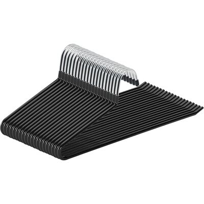 GRASSLIN Lot De 20 Cintres, Métal Chromé, Revêtement Pvc Antidérapant, Gain De Place, Pour Armoire - Publicité GRASSLIN Lot De 20 Cintres, Métal Chromé, Revêtement Pvc Antidérapant, Gain De Place, Pour Armoire - Publicité