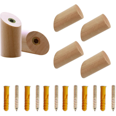 Generic Lot De 6 Crochets Muraux En Bois Pour Suspendre Des Manteaux, Crochet Porte Manteau Mural Bois (3 X 6 Cm) Pour Vêtements Écharpes - Publicité Generic Lot De 6 Crochets Muraux En Bois Pour Suspendre Des Manteaux, Crochet Porte Manteau Mural Bois (3 X 6 Cm) Pour Vêtements Écharpes - Publicité