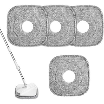 GRASSLIN 4 Pièces Rechange Serpillère, Microfibre 22x22cm, Pour Balai Carré, Sol Dur, Carrelage - Publicité GRASSLIN 4 Pièces Rechange Serpillère, Microfibre 22x22cm, Pour Balai Carré, Sol Dur, Carrelage - Publicité