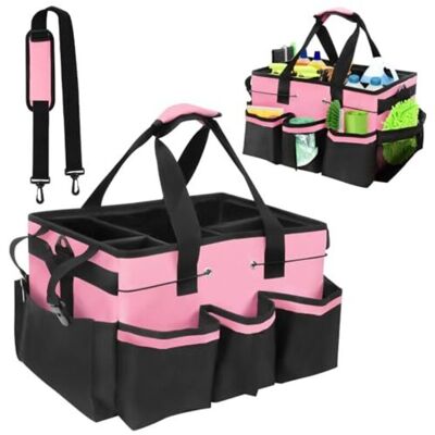 Scotch Panier De Rangement Pour Produits De Nettoyage Avec Poignée, Sac De Rangement Avec Bandoulière Réglable Pour Organiser Les Produits De Nettoyage, Pour Le Ménage Et Le Rangement Dans La Voiture (rose) - Publicité Scotch Panier De Rangement Pour Produits De Nettoyage Avec Poignée, Sac De Rangement Avec Bandoulière Réglable Pour Organiser Les Produits De Nettoyage, Pour Le Ménage Et Le Rangement Dans La Voiture (rose) - Publicité