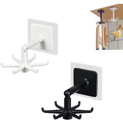 Melissa 360 ° Crochet De Pliage Rotatif, Avec 6 Crochets Auto-adhésif De Poinçon Sans, Utilisés Dans La Cuisine Et Salle De Bains, Économisant De L'Espace, Blanc Et Noir (2 Pièces) - Publicité Melissa 360 ° Crochet De Pliage Rotatif, Avec 6 Crochets Auto-adhésif De Poinçon Sans, Utilisés Dans La Cuisine Et Salle De Bains, Économisant De L'Espace, Blanc Et Noir (2 Pièces) - Publicité