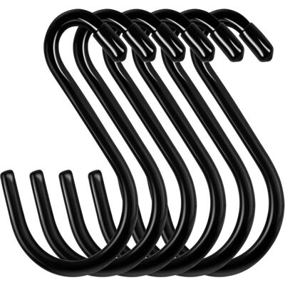 ACKERMAN Lot De 12 Grands Crochets En Forme De S - 15 Cm - Charge Maximale : 30 Kg - En Métal - Noir - Pour Cuisine, Salle De Bain, Chambre À Coucher, Bureau - Publicité ACKERMAN Lot De 12 Grands Crochets En Forme De S - 15 Cm - Charge Maximale : 30 Kg - En Métal - Noir - Pour Cuisine, Salle De Bain, Chambre À Coucher, Bureau - Publicité