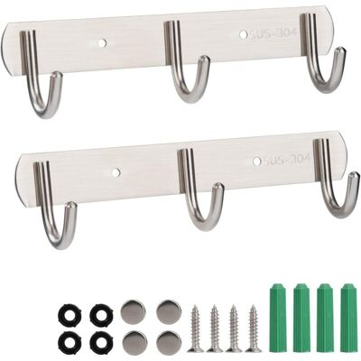 PELTOR Porte Manteau Mural, 2pcs Patère À Crochets Murale, Portemanteau Mural En Acier Inoxydable Pour Chambre Vestibule Salle De Bain Bureau Vêtements Serviette Chapeau - Publicité PELTOR Porte Manteau Mural, 2pcs Patère À Crochets Murale, Portemanteau Mural En Acier Inoxydable Pour Chambre Vestibule Salle De Bain Bureau Vêtements Serviette Chapeau - Publicité