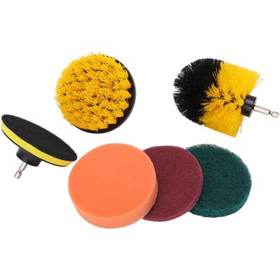 PELTOR Jeffergarden Kit De 6 Brosses Et Tampons À Récurer Pour Perceuse, Idéal Pour Le Nettoyage Des Sols De Salle De Bain Et De Cuisine - Publicité PELTOR Jeffergarden Kit De 6 Brosses Et Tampons À Récurer Pour Perceuse, Idéal Pour Le Nettoyage Des Sols De Salle De Bain Et De Cuisine - Publicité