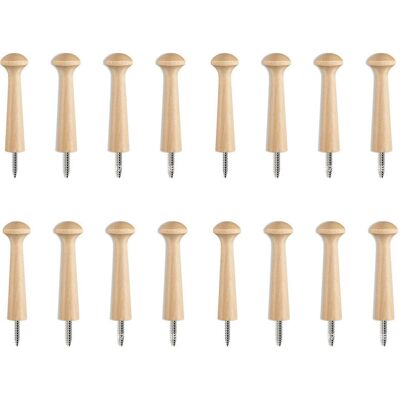 PELTOR Lot De 16 Crochets Muraux En Bois Massif Naturel – Patères À Visser 21x69 Mm – Idéals Entrée, Cuisine, Salle De Bain – Style Rustique - Publicité PELTOR Lot De 16 Crochets Muraux En Bois Massif Naturel – Patères À Visser 21x69 Mm – Idéals Entrée, Cuisine, Salle De Bain – Style Rustique - Publicité