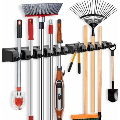 SCORPIO Lot De 2 Supports Muraux Pour Balai, Support Mural Pour Appareil Avec 5 Supports Et 6 Crochets, Support Pour Balai, Porte-outils, Porte-outils De Jardin, Organisateur Pour La Maison, La Cuisine, La Sa - Publicité SCORPIO Lot De 2 Supports Muraux Pour Balai, Support Mural Pour Appareil Avec 5 Supports Et 6 Crochets, Support Pour Balai, Porte-outils, Porte-outils De Jardin, Organisateur Pour La Maison, La Cuisine, La Sa - Publicité