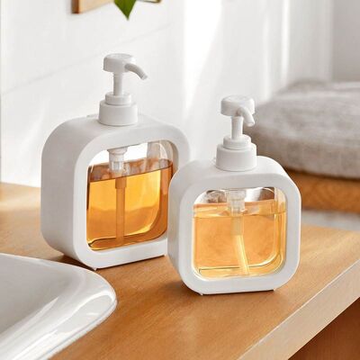 Generic Distributeur De Savon Rechargeable, Distributeur De Liquide Vaisselle, 300 Ml Et 500 Ml, 2 Pièces - Publicité Generic Distributeur De Savon Rechargeable, Distributeur De Liquide Vaisselle, 300 Ml Et 500 Ml, 2 Pièces - Publicité