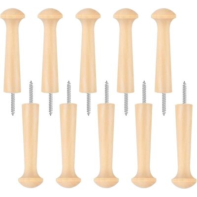 Generic Lot De 10 Crochets Muraux En Bois Massif À Visser De , Pour Suspendre Vêtements, Chapeaux, Clés, Sacs, Manteaux, Serviettes - Publicité Generic Lot De 10 Crochets Muraux En Bois Massif À Visser De , Pour Suspendre Vêtements, Chapeaux, Clés, Sacs, Manteaux, Serviettes - Publicité