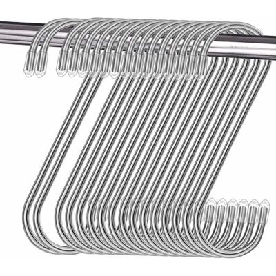 Vision Tigrezy Lot De 16 Crochets En S En Acier Inoxydable, Forme De S Crochets En Métal, Crochet Multifonctions, Pour Cuisine, Salle De Bain, Chambre Et Bureau(argent) - Publicité Vision Tigrezy Lot De 16 Crochets En S En Acier Inoxydable, Forme De S Crochets En Métal, Crochet Multifonctions, Pour Cuisine, Salle De Bain, Chambre Et Bureau(argent) - Publicité