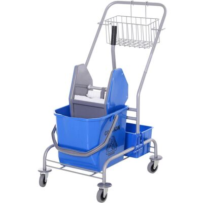OEM Chariot De Nettoyage, Seau À Roulettes, Chariot À Serpillière De 25 Litres Avec Essoreuse, Crochets Pour Serpillière, Chariot Ménager À 4 Roues, Bleu - Publicité OEM Chariot De Nettoyage, Seau À Roulettes, Chariot À Serpillière De 25 Litres Avec Essoreuse, Crochets Pour Serpillière, Chariot Ménager À 4 Roues, Bleu - Publicité