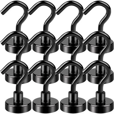 ACKERMAN Crochets Magnétiques Noirs, 30 Lb, Robustes, Avec Revêtement Époxy, Pour Réfrigérateur, Suspension, Salle De Classe, Bureau Et Cuisine - Paquet De 12 - Publicité ACKERMAN Crochets Magnétiques Noirs, 30 Lb, Robustes, Avec Revêtement Époxy, Pour Réfrigérateur, Suspension, Salle De Classe, Bureau Et Cuisine - Paquet De 12 - Publicité