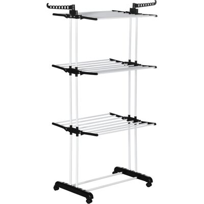 ACKERMAN Étendoir À Linge, Étendoir Tour À Roulettes, 4 Niveaux Extensible, Étendoir Sur Pied, Noir, 73 X 45,5 X 177cm Pour Séchage Gain De Place - Publicité ACKERMAN Étendoir À Linge, Étendoir Tour À Roulettes, 4 Niveaux Extensible, Étendoir Sur Pied, Noir, 73 X 45,5 X 177cm Pour Séchage Gain De Place - Publicité