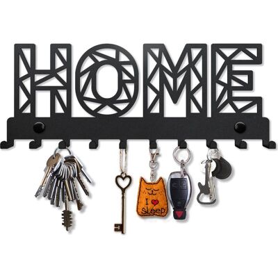 Vision Porte-clés Mural Métal Home, 8 Crochets, Design Home Sweet Home, Support Clés Décoratif Noir Pour Entrée Cuisine - Publicité Vision Porte-clés Mural Métal Home, 8 Crochets, Design Home Sweet Home, Support Clés Décoratif Noir Pour Entrée Cuisine - Publicité