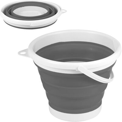 GRASSLIN 1 Seau Pliable, Silicone, 3 L, Compact, Gris, Camping, Nettoyage - Publicité GRASSLIN 1 Seau Pliable, Silicone, 3 L, Compact, Gris, Camping, Nettoyage - Publicité