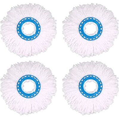 ABYSSE 4pcs Têtes Microfibre Balai, Tête De Vadrouille Rechange Rond Têtes Mop Rotation À 360 Pour Nettoyage Des Sols (diamètre 16 Cm) - Publicité ABYSSE 4pcs Têtes Microfibre Balai, Tête De Vadrouille Rechange Rond Têtes Mop Rotation À 360 Pour Nettoyage Des Sols (diamètre 16 Cm) - Publicité