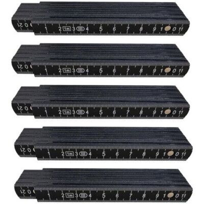 URSUS Lot De 5 Règles Pliables En Plastique, 1 M De Long, Incassables, Noires, Idéales Pour Le Bricolage, La Maison, Les Loisirs Et L'Atelier. Publicité URSUS Lot De 5 Règles Pliables En Plastique, 1 M De Long, Incassables, Noires, Idéales Pour Le Bricolage, La Maison, Les Loisirs Et L'Atelier. Publicité