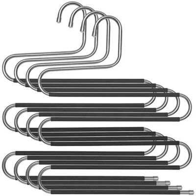 Scotch Lot De 4 Cintres En Inox À 5 Niveaux, Organisateur, Rangement, Cintre Multiples Pour Pantalons, Serviettes, Cravates Anti-dérapant - Publicité Scotch Lot De 4 Cintres En Inox À 5 Niveaux, Organisateur, Rangement, Cintre Multiples Pour Pantalons, Serviettes, Cravates Anti-dérapant - Publicité
