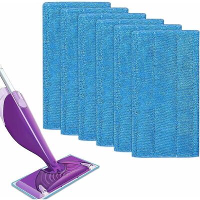 PELTOR 6 Pcs Chiffons De Rechange Réutilisables Swiffer Wetjet Mist Vadrouilles En Microfibre Pour Le Nettoyage Des Sols (bleu 6 Pcs) - Publicité PELTOR 6 Pcs Chiffons De Rechange Réutilisables Swiffer Wetjet Mist Vadrouilles En Microfibre Pour Le Nettoyage Des Sols (bleu 6 Pcs) - Publicité