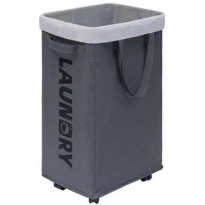 URSUS Panier À Linge À Roulettes, 75 L, Indispensable Pour La Buanderie, Avec Sac De Lavage Amovible, Gris - Publicité URSUS Panier À Linge À Roulettes, 75 L, Indispensable Pour La Buanderie, Avec Sac De Lavage Amovible, Gris - Publicité