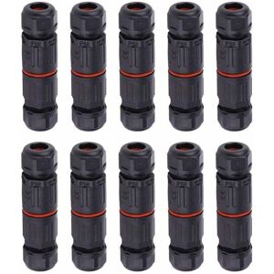 Basetbl - 10 Pcs Ip68 Etanche Connecteur De Câble Electrique, Femelle 3 Broches Connecteurs Etanches Prise De Courant Extérieure Raccord De Connecteur Fil Etanche - Publicité Basetbl - 10 Pcs Ip68 Etanche Connecteur De Câble Electrique, Femelle 3 Broches Connecteurs Etanches Prise De Courant Extérieure Raccord De Connecteur Fil Etanche - Publicité