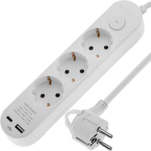 Multiprise Avec 3 Prises Schuko Avec 1 Port Usb Et 1 Usb-c Blanc Et Câble 1,5m - Bematik - Publicité Multiprise Avec 3 Prises Schuko Avec 1 Port Usb Et 1 Usb-c Blanc Et Câble 1,5m - Bematik - Publicité