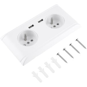 GISTUCH Prise De Courant Murale Multifonctionnelle Eu Plug Avec Double Port Usb Pour Le Chargement Du Téléphone 250v - Publicité GISTUCH Prise De Courant Murale Multifonctionnelle Eu Plug Avec Double Port Usb Pour Le Chargement Du Téléphone 250v - Publicité