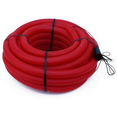 Gaine Électrique Tpc Annelée-lisse Rouge Edf Ø50 – Longueur 25m – Résistante De -40°c À +100°c – Conduit Avec Tire-fil – Hegler - Publicité Gaine Électrique Tpc Annelée-lisse Rouge Edf Ø50 – Longueur 25m – Résistante De -40°c À +100°c – Conduit Avec Tire-fil – Hegler - Publicité