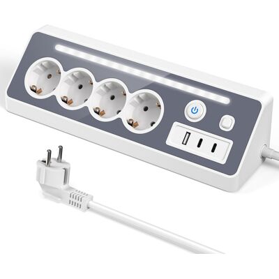 OEM Multiprise De Bureau 4 Prises + Usb + Type-c, 16a 3680w, 2 Interrupteurs, Protection Surtension Led, Prise Cuisine Bureau - Publicité OEM Multiprise De Bureau 4 Prises + Usb + Type-c, 16a 3680w, 2 Interrupteurs, Protection Surtension Led, Prise Cuisine Bureau - Publicité