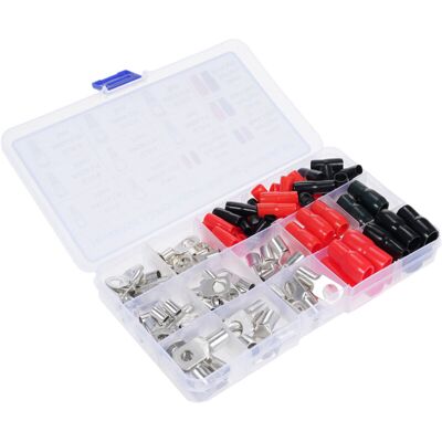MOXIE Kit De 120 Cosses Annulaires En Cuivre, Connecteurs De Fils, Cosses En Cuivre Pour Câbles 4, 6, 8 Et 10 Awg, Avec Gaine Thermorétractable - Publicité MOXIE Kit De 120 Cosses Annulaires En Cuivre, Connecteurs De Fils, Cosses En Cuivre Pour Câbles 4, 6, 8 Et 10 Awg, Avec Gaine Thermorétractable - Publicité