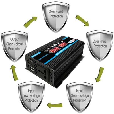 OEM Convertisseur 12v 220v Pur Sinus 4000w Onduleur À Onde Sinusoïdale Pure Transformateur Avec Télécommande & Double Ac Prises De Courant Pour Rv Voiture De Camion --crezuo - Publicité OEM Convertisseur 12v 220v Pur Sinus 4000w Onduleur À Onde Sinusoïdale Pure Transformateur Avec Télécommande & Double Ac Prises De Courant Pour Rv Voiture De Camion --crezuo - Publicité