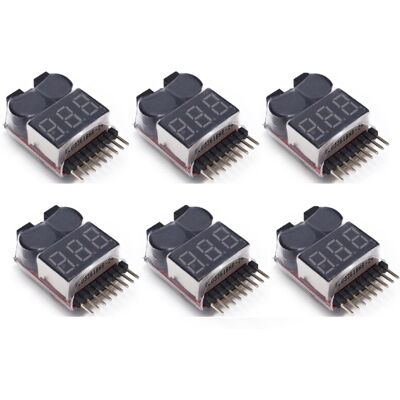MOXIE 1-8s Lipo Testeur De Batterie Moniteur Sonnerie Basse Tension Alarme Vérificateur De Tension Avec Indicateur Led Pour Lipo Life Limn Batterie Li-ion (6pcs) - Publicité MOXIE 1-8s Lipo Testeur De Batterie Moniteur Sonnerie Basse Tension Alarme Vérificateur De Tension Avec Indicateur Led Pour Lipo Life Limn Batterie Li-ion (6pcs) - Publicité