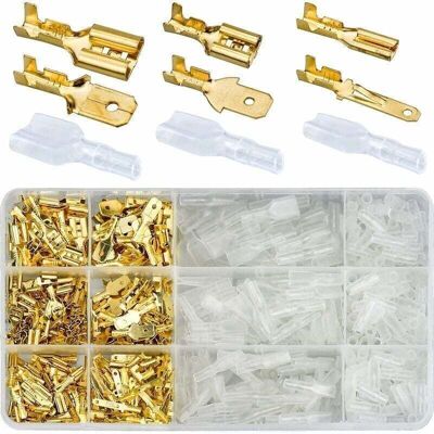OEM Cosses À Sertir En Laiton 600 Pièces – 2,8 / 4,8 / 6,3 Mm – Mâle/femelle/spade Avec Isolation Pour Auto, Bateau, Moto - Publicité OEM Cosses À Sertir En Laiton 600 Pièces – 2,8 / 4,8 / 6,3 Mm – Mâle/femelle/spade Avec Isolation Pour Auto, Bateau, Moto - Publicité