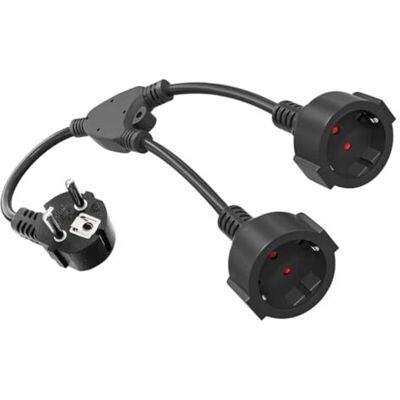 Scotch Fiche Double Pour Prise, Fiche Double 16a/250v/max, Rallonge Courte Avec Adaptateur De Prise Schuko 2 Voies, Fiche Double Schuko Pour Cuisine, Bureau, Maison, Noir - Publicité Scotch Fiche Double Pour Prise, Fiche Double 16a/250v/max, Rallonge Courte Avec Adaptateur De Prise Schuko 2 Voies, Fiche Double Schuko Pour Cuisine, Bureau, Maison, Noir - Publicité