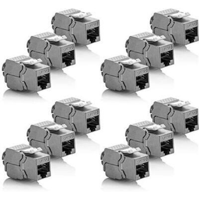 ABYSSE 12x Module Keystone Cat 6a Jack - Blindé Stp Connecteur Rj45 Installation Snap-in Montage Câble Brut Cat 500mhz 10gbit/s - Publicité ABYSSE 12x Module Keystone Cat 6a Jack - Blindé Stp Connecteur Rj45 Installation Snap-in Montage Câble Brut Cat 500mhz 10gbit/s - Publicité