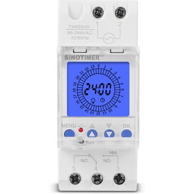 OEM Affichage Lcd Numérique 24 Heures Horloge Électronique 85-265 V Heures Sur Rail Din Commutateur De Minuterie Analogique Intelligent Programmable Avec Intervalle De 15 Minutes (16 A) - Publicité OEM Affichage Lcd Numérique 24 Heures Horloge Électronique 85-265 V Heures Sur Rail Din Commutateur De Minuterie Analogique Intelligent Programmable Avec Intervalle De 15 Minutes (16 A) - Publicité